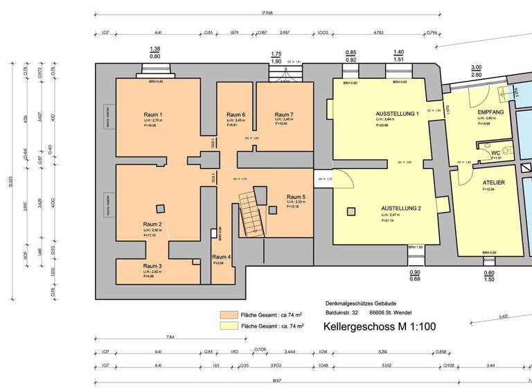 Bar/Café zur Miete provisionsfrei 1.400 € 150 m² Gastrofläche Balduinstraße 32-34 St. Wendel Sankt Wendel 66606