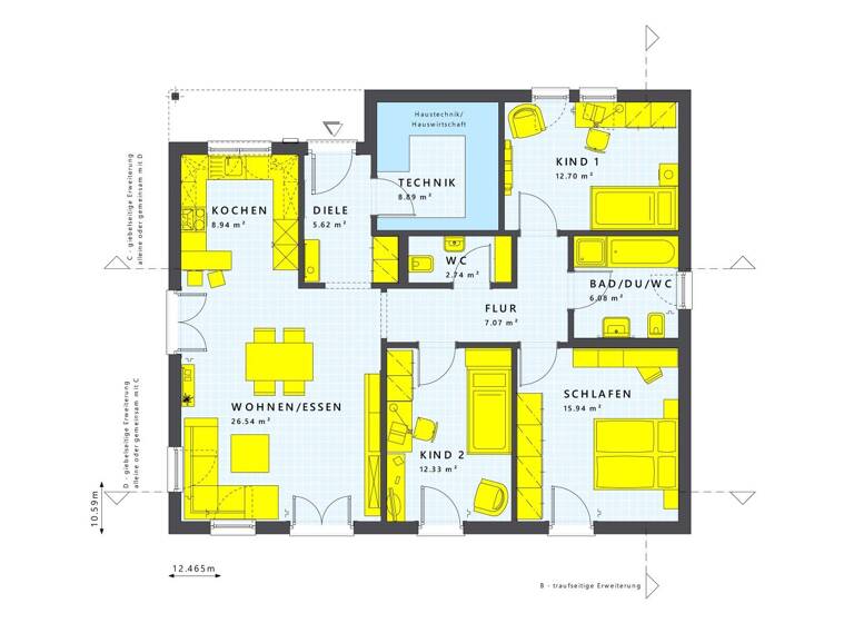 Bungalow zum Kauf 498.000 € 4 Zimmer 120 m² 593 m² Grundstück Klausdorf Am Mellensee 15838