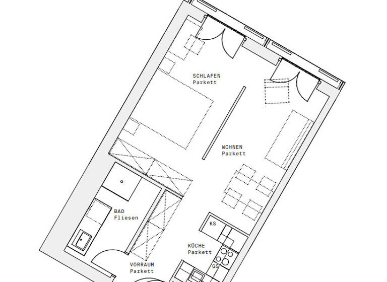 Wohnung zur Miete - Erstbezug 772 € 2 Zimmer 44,5 m² 11. Geschoss Wien 1220