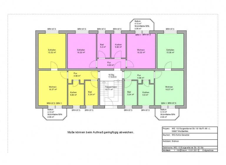 Wohnung zur Miete 303 € 2 Zimmer 50,5 m² 1. Geschoss Burgwerbener Str. 18a Weißenfels 06667