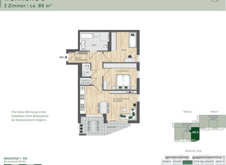Wohnung zum Kauf provisionsfrei 435.000 € 3 Zimmer 88,6 m²<br/>Wohnfläche 2.<br/>Geschoss Blumberg Blumberg 78176