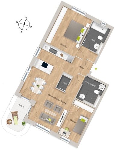 Wohnung zur Miete 1.330 € 3 Zimmer 88 m² 2. Geschoss frei ab sofort Alte Weberei Steinen Steinen 79585