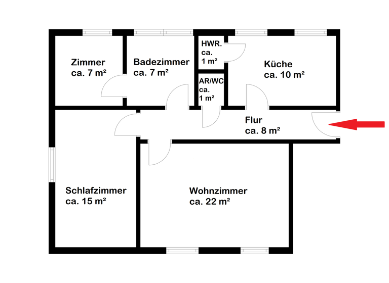 Wohnung zum Kauf 159.000 € 2,5 Zimmer 70 m² 2. Geschoss Osterfeuerberg Bremen 28219