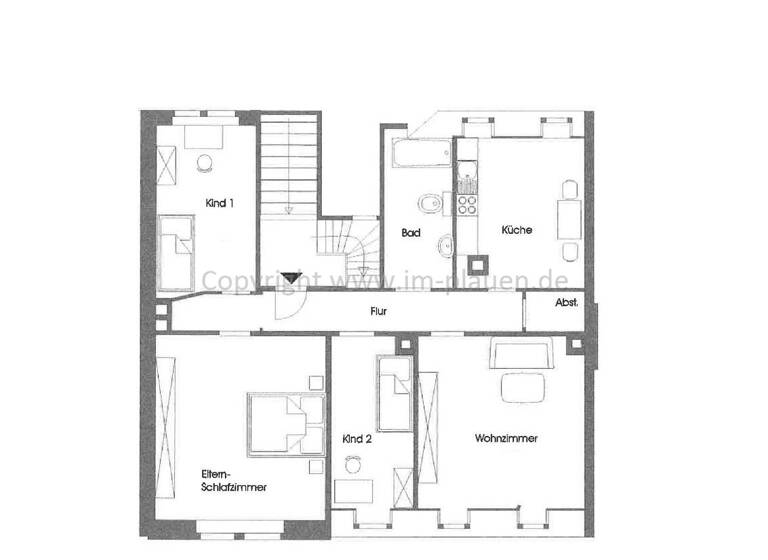 Wohnung zur Miete 430 € 4 Zimmer 96,6 m² 4. Geschoss frei ab sofort Am Unteren Bahnhof 15 Südvorstadt Plauen 08527