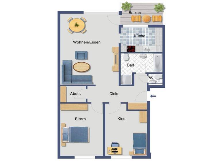 Wohnung zum Kauf 335.000 € 3 Zimmer 95,9 m² Lechenich Erftstadt-Lechenich 50374