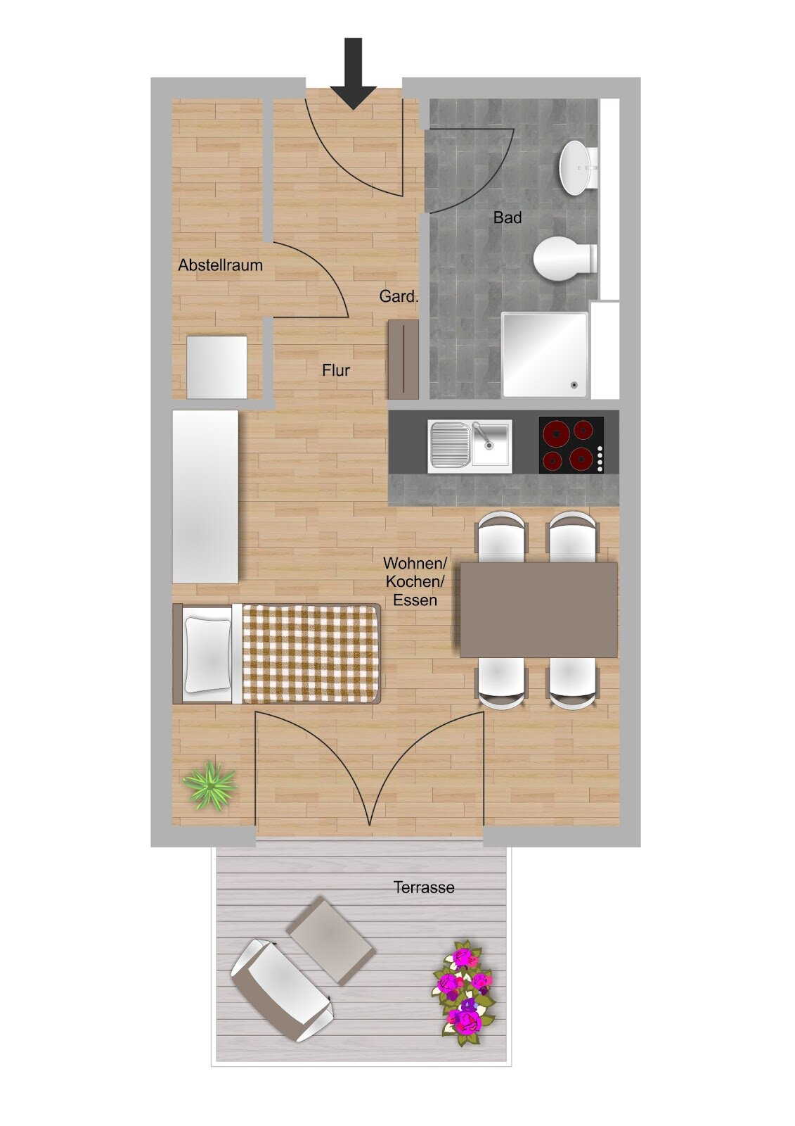 Wohnung zur Miete 402 € 1 Zimmer 33,3 m²<br/>Wohnfläche 1.<br/>Geschoss 15.02.2025<br/>Verfügbarkeit Brüder-Grimm-Str. 32 e Südost Hanau 63450