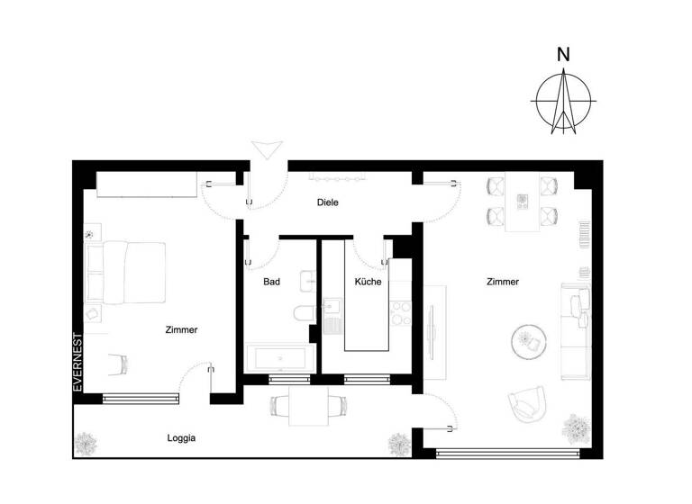Wohnung zum Kauf 185.000 € 2 Zimmer 64,8 m² 1. Geschoss Gravenbruch Neu-Isenburg 63263