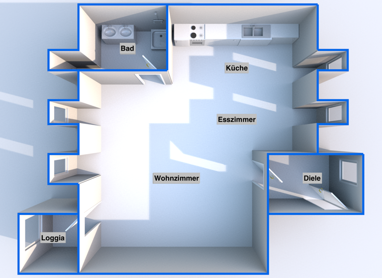 Studio zur Miete 1.100 € 1 Zimmer 60 m² 3. Geschoss frei ab sofort Darmstadt 64283