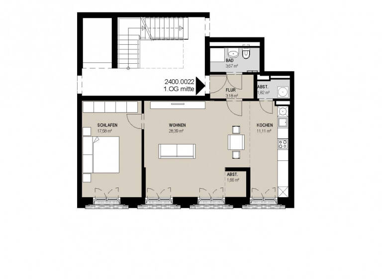 Wohnung zur Miete 944 € 2 Zimmer 67,4 m²<br/>Wohnfläche 1.<br/>Geschoss Große Oderstraße 27 Frankfurt Frankfurt (Oder) 15230