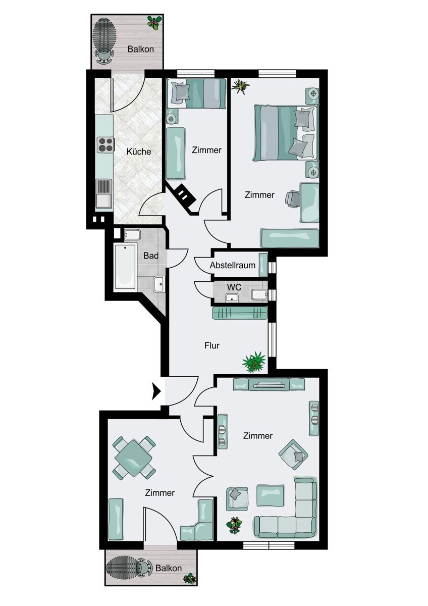 Wohnung zum Kauf 650.000 € 3,5 Zimmer 90,7 m²<br/>Wohnfläche 3.<br/>Geschoss Eppendorf Hamburg 20251