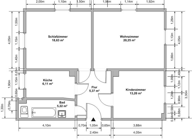 Wohnung zur Miete 413 € 3 Zimmer 68,8 m² 1. Geschoss frei ab sofort Clara-Zetkin-Straße 10 Löbau 02708