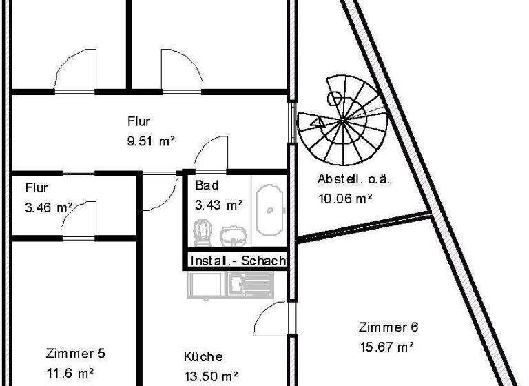 Wohnung zur Miete 563 € 4 Zimmer 93,9 m² 6. Geschoss Sankt-Josef-Straße 47 Neu Olvenstedt Magdeburg 39130