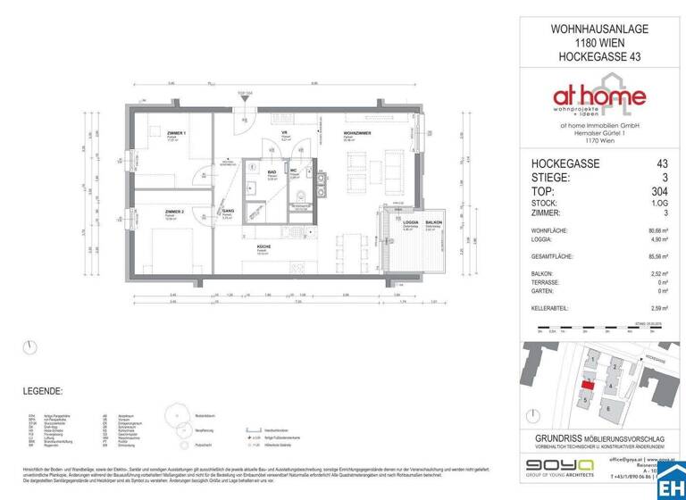 Wohnung zum Kauf 649.000 € 3 Zimmer 85,6 m² 1. Geschoss Hockegasse Wien 1180
