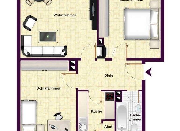 Wohnung zur Miete 1.400 € 3 Zimmer 66,2 m² 1. Geschoss frei ab 01.05.2026 Duisdorf Bonn 53123