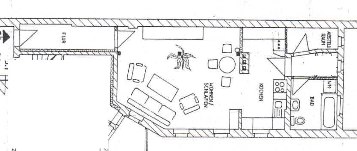 Studio zur Miete 400 € 1 Zimmer 51,1 m²<br/>Wohnfläche 2.<br/>Geschoss 01.02.2025<br/>Verfügbarkeit Weidenplan 20 Nördliche Innenstadt Halle (Saale) 06108