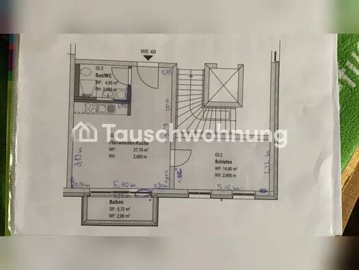 Wohnung zur Miete Tauschwohnung 600 € 2 Zimmer 48 m² Löbtau-Nord Ortsamtsbereich Cotta 01159
