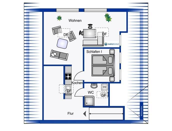 Wohnung zum Kauf 119.000 € 2 Zimmer 40 m²<br/>Wohnfläche Nesse Dornum OT Nesse 26553