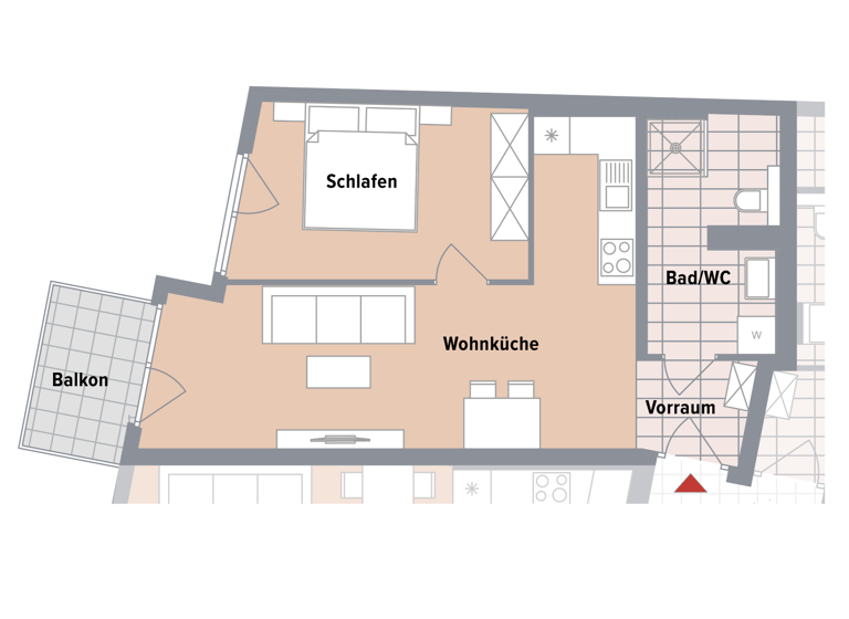 Wohnung zum Kauf - Erstbezug 279.200 € 2 Zimmer 46,3 m² 1. Geschoss Wien, Liesing 1230