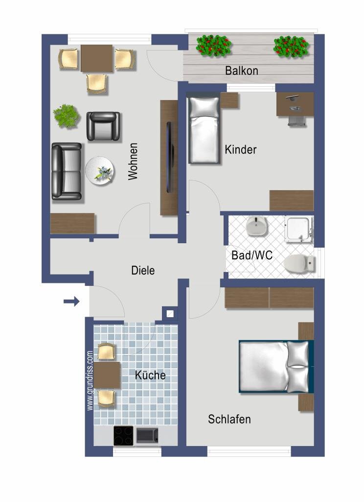 Wohnung zum Kauf provisionsfrei 222.000 € 3 Zimmer 71 m²<br/>Wohnfläche EG<br/>Geschoss Lohmarer Straße 12 Humboldt / Gremberg Köln 51105