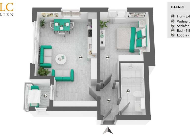 Wohnung zum Kauf 155.000 € 2 Zimmer 52,6 m² 1. Geschoss Bahnhofsvorstadt Bremen 28195