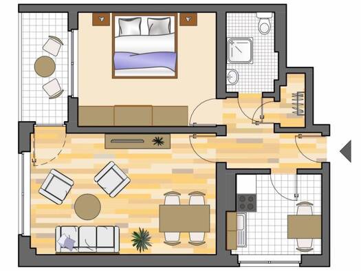 Wohnung zur Miete 449 € 2,5 Zimmer 57 m² 6. Geschoss frei ab sofort Schützenstraße 111 Süd Herten 45699