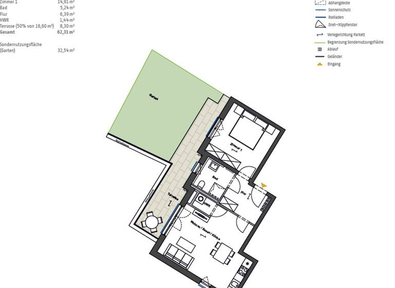Terrassenwohnung zur Miete 1.372 € 2 Zimmer 62,3 m²<br/>Wohnfläche EG<br/>Geschoss ab sofort<br/>Verfügbarkeit An der Brücke 5 Grünau Berlin OT Grünau 12527