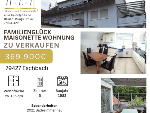 Maisonette zum Kauf 369.900 € 5 Zimmer 135 m² 2 Geschosse frei ab sofort Eschbach 79427
