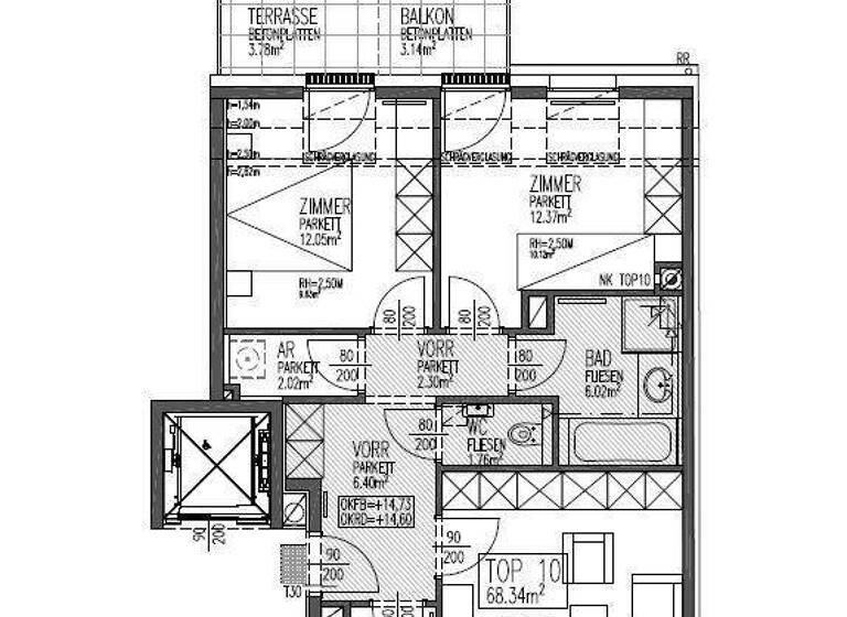Wohnung zur Miete 1.164 € 3 Zimmer 70,8 m² 1. Geschoss Hutweidengasse 6 Wien 1190