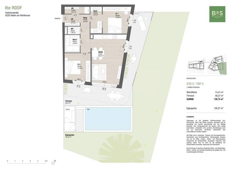 Wohnung zum Kauf - Erstbezug 659.000 € 3 Zimmer 74,5 m² Hubertusstraße Velden am Wörther See 9220