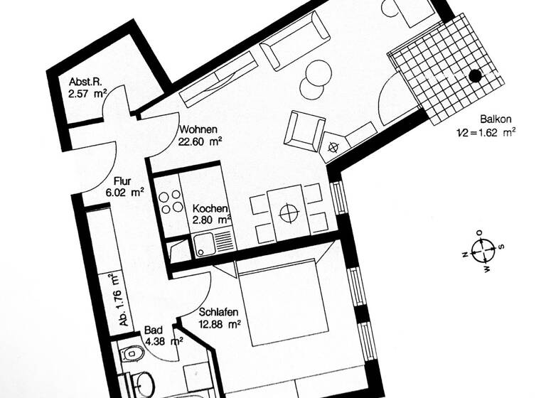 Wohnung zum Kauf 129.500 € 2 Zimmer 54,6 m²<br/>Wohnfläche 2.<br/>Geschoss Stuttgarter Allee 35 Grünau - Mitte Leipzig 04209