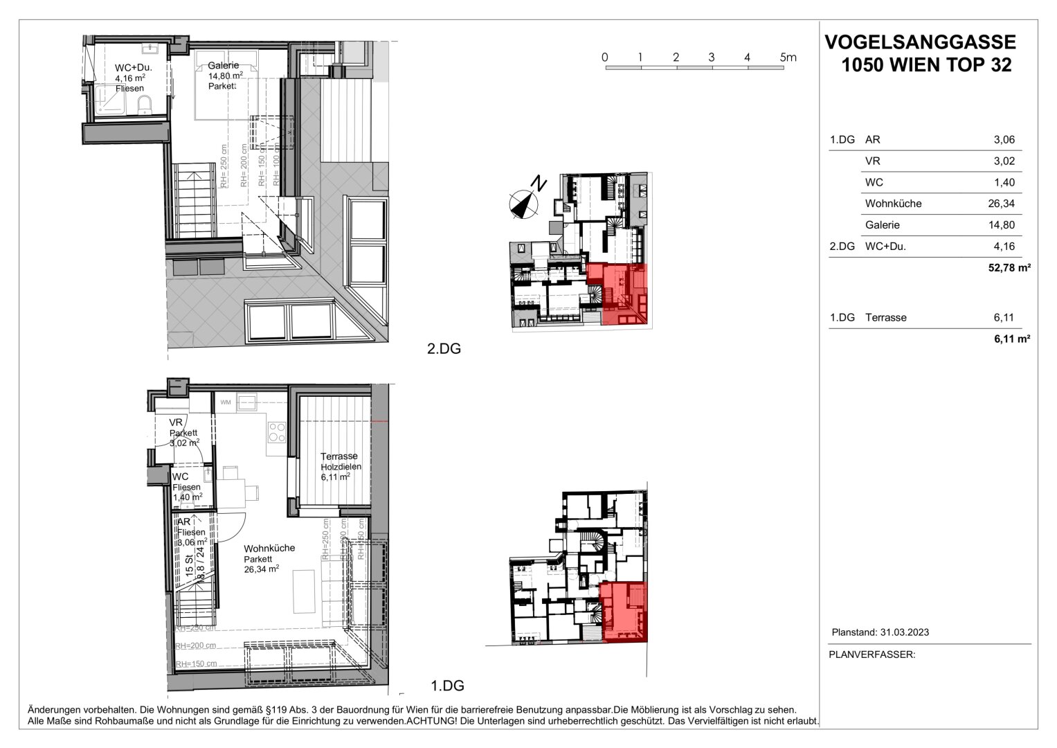 Wohnung zum Kauf 502.560 € 2 Zimmer 52,8 m²<br/>Wohnfläche Vogelsanggasse Wien 1050