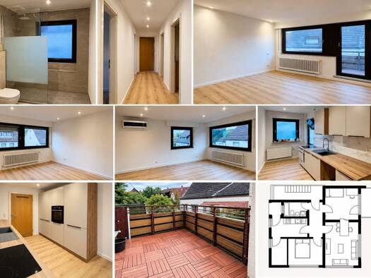 Wohnung zur Miete 1.180 € 3,5 Zimmer 75 m² Geschoss 2/3 frei ab sofort Neustadt Waiblingen 71336