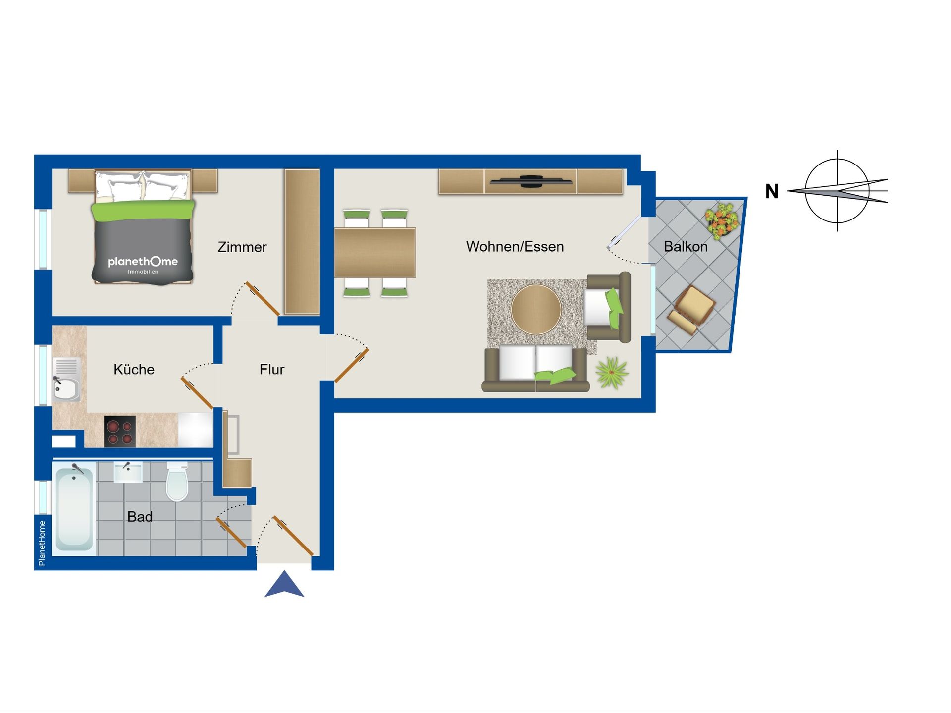 Wohnung zum Kauf 165.000 € 2 Zimmer 59 m²<br/>Wohnfläche 1.<br/>Geschoss Erding Erding 85435