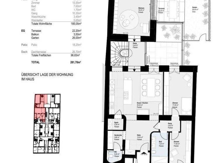 Wohnung zum Kauf - Erstbezug 1.900.000 € 5 Zimmer 185,1 m² frei ab 31.12.2026 Paulusgasse 5C Wien 1030