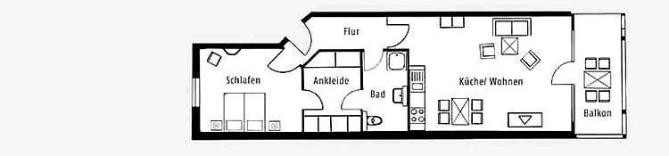 Wohnung zum Kauf 299.000 € 2 Zimmer 61 m²<br/>Wohnfläche Dollahner Str. 55 Binz Ostseebad Binz 18609