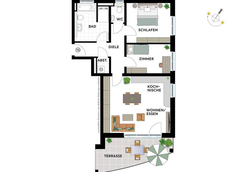 Terrassenwohnung zum Kauf - Erstbezug provisionsfrei 406.800 € 3,5 Zimmer 86,1 m² Öhringen 74613
