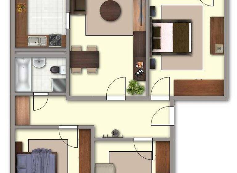 Wohnung zur Miete 515 € 4 Zimmer 84,3 m² 1. Geschoss frei ab 01.03.2026 Justus-von-Liebig-Straße 18 Mueßer Holz Schwerin 19063