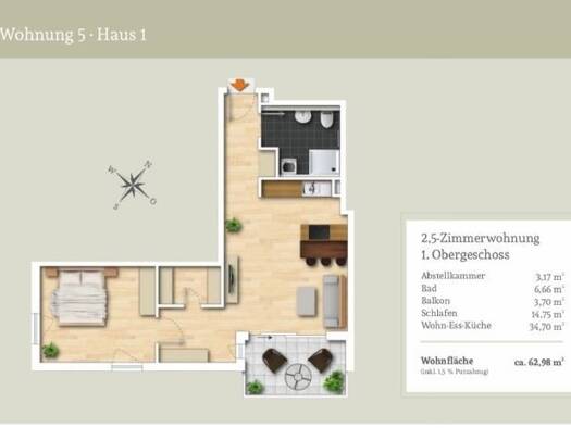 Wohnung zur Miete 759 € 2,5 Zimmer 63 m² 1. Geschoss frei ab 01.12.2026 Heiligkreuzstraße 29 Hechingen Hechingen 72379