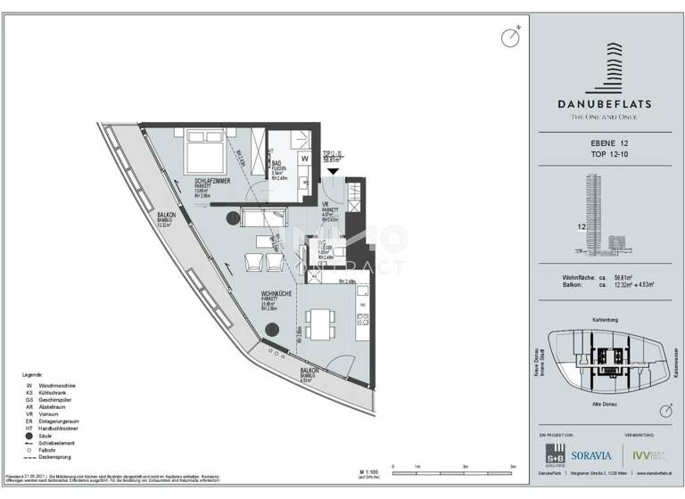 Wohnung zur Miete - Erstbezug 1.827 € 2 Zimmer 56,8 m² Wien 1220