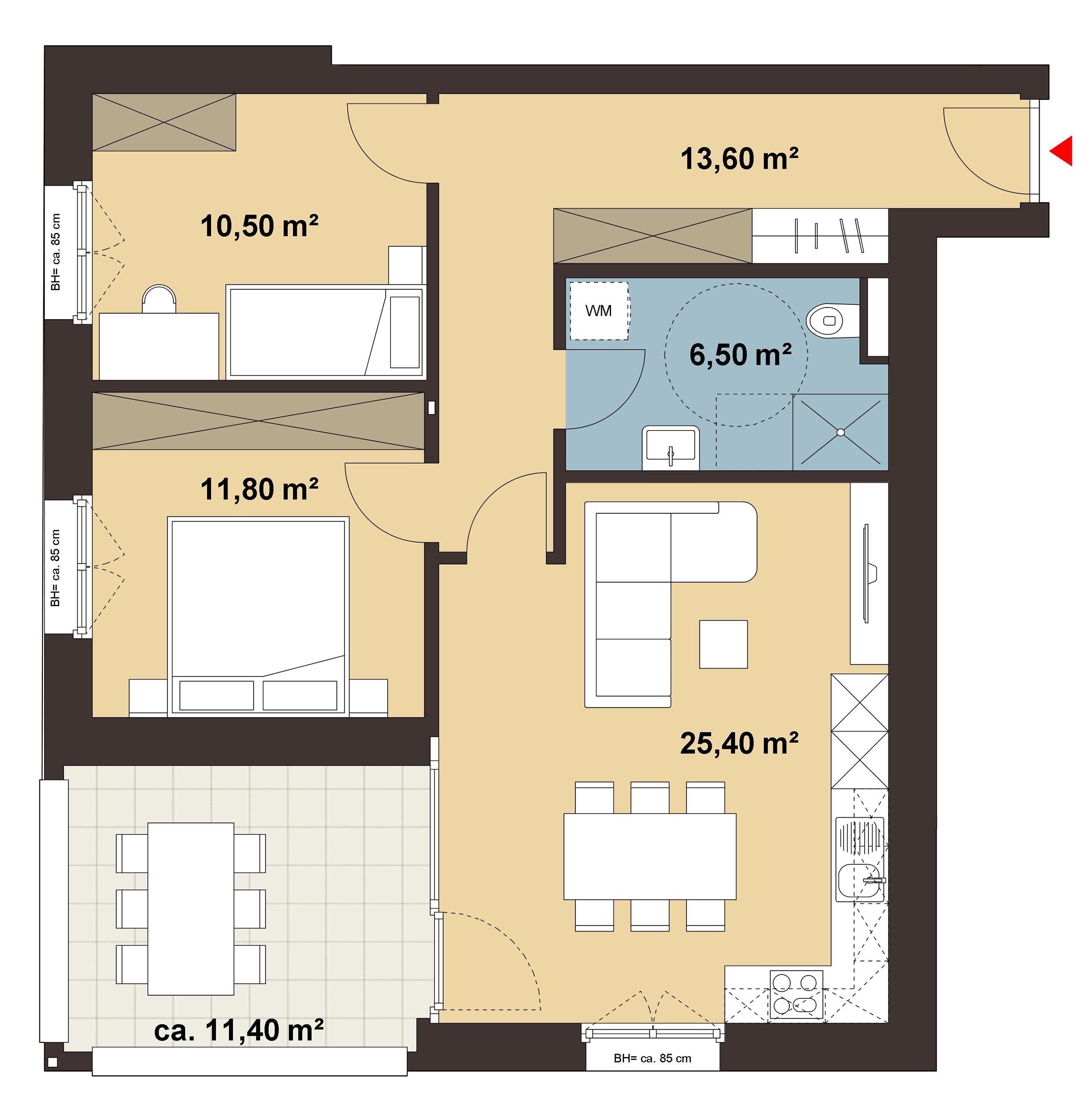 Wohnung zum Kauf 529.000 € 3 Zimmer 67,8 m²<br/>Wohnfläche Pappelweg Lochau 6911