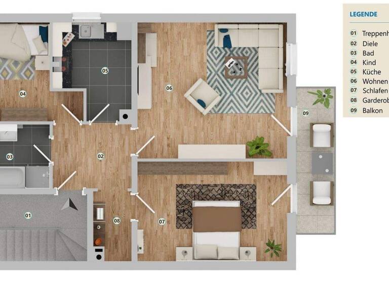 Wohnung zum Kauf 455.000 € 3 Zimmer 74,9 m² Eching 85386
