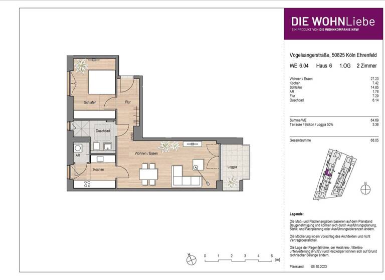 Wohnung zum Kauf - Erstbezug 523.900 € 2 Zimmer 68,1 m² Vogelsanger Straße 271 Ehrenfeld Köln 50825