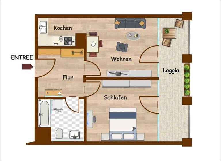 Wohnung zur Miete 320 € 2 Zimmer 55 m²<br/>Wohnfläche 2.<br/>Geschoss ab sofort<br/>Verfügbarkeit Altendorfer Straße 30 Schloßchemnitz Chemnitz 09113