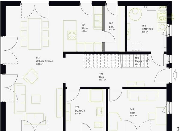 Einfamilienhaus zum Kauf provisionsfrei 366.800 € 6 Zimmer 186 m² 989 m² Grundstück Hurst Windeck 51570