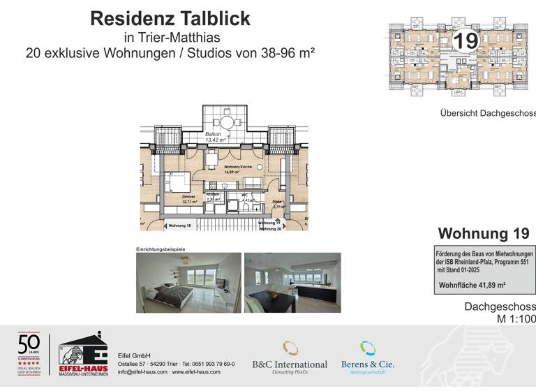 Wohnung zum Kauf provisionsfrei 200.444 € 2 Zimmer 41,9 m² Pellingerstraße 95 Weismark-Feyen Trier 54296