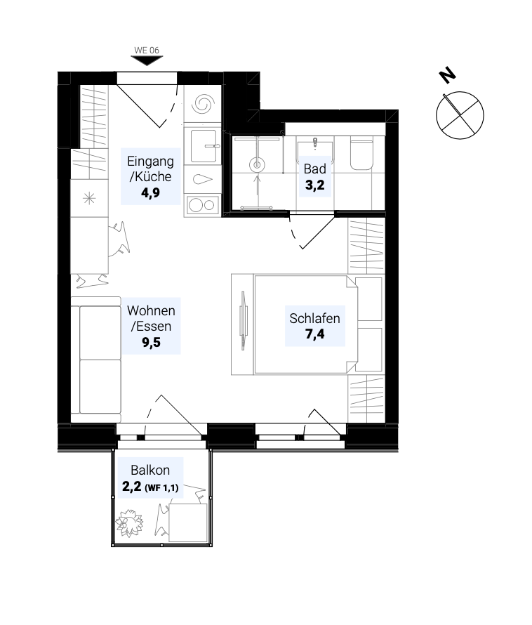 Studio zum Kauf provisionsfrei 245.000 € 1,5 Zimmer 26,1 m²<br/>Wohnfläche 1.<br/>Geschoss Hüttenroder Weg 11 Neukölln Berlin 12059