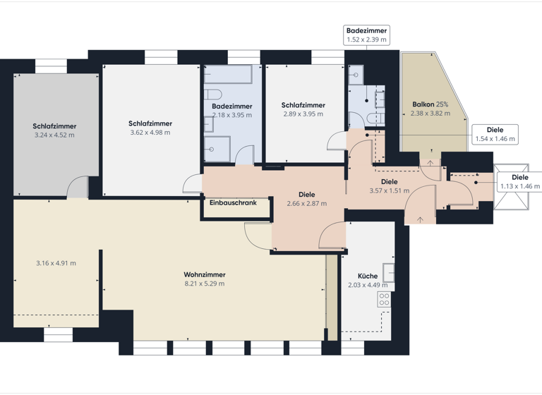 Wohnung zur Miete 1.028 € 4 Zimmer 137 m² Hamm-Mitte Hamm 59065
