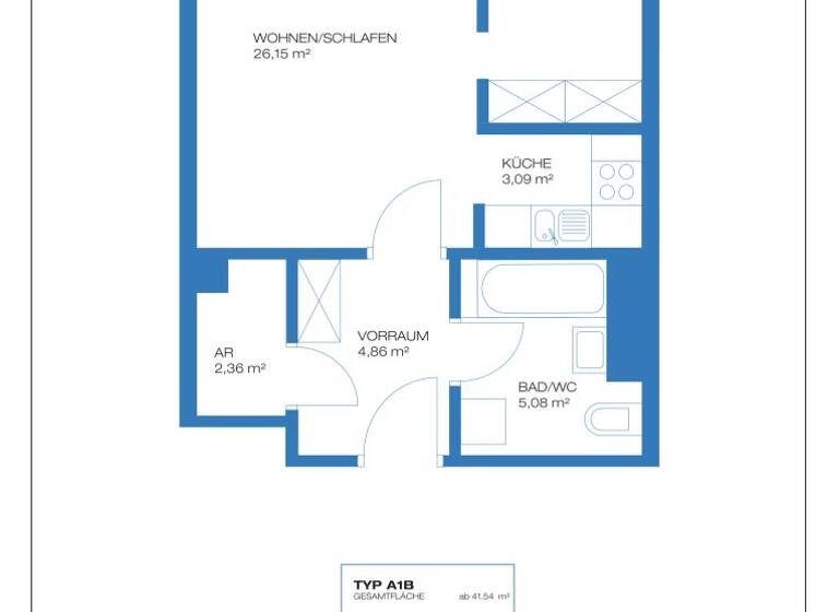 Wohnung zum Kauf provisionsfrei 221.000 € 1,5 Zimmer 41,5 m² 7. Geschoss Sonnleithnergasse 2 Wien 1100