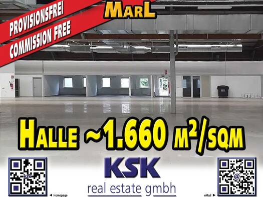 Lagerhalle zur Miete provisionsfrei 5 € 1.660 m² Lagerfläche Alt-Marl Marl 45768