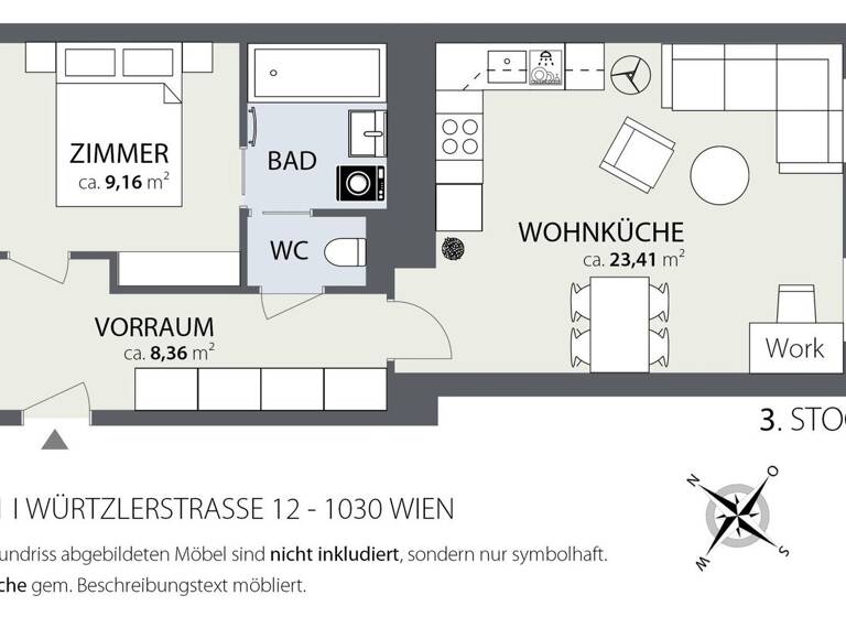 Wohnung zum Kauf 299.900 € 2 Zimmer 46,2 m² 3. Geschoss Würtzlerstraße 12 Wien 1030